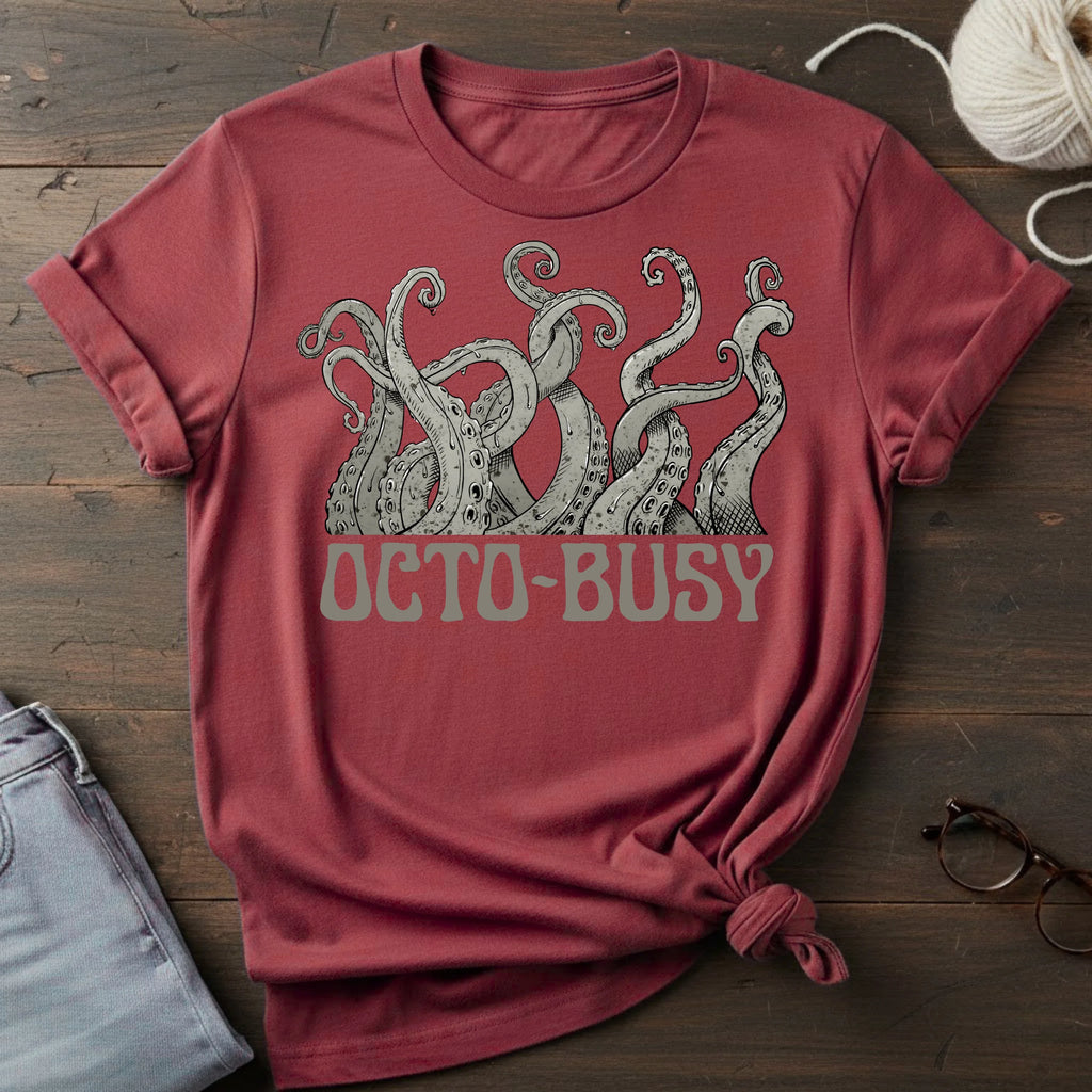Octo-Busy Graphic T-Shirt — Funny Octopus Tentacles Tee
