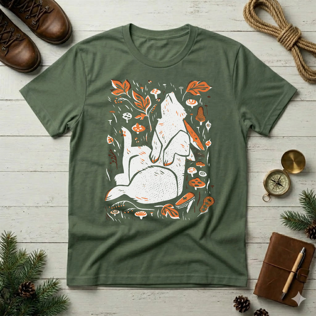 Rabbit Meadow T-Shirt — Relaxed Floral Rabbit Illustration Tee