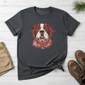 Saint Bernard Floral Portrait T-Shirt — Rustic Dog Lover Tee