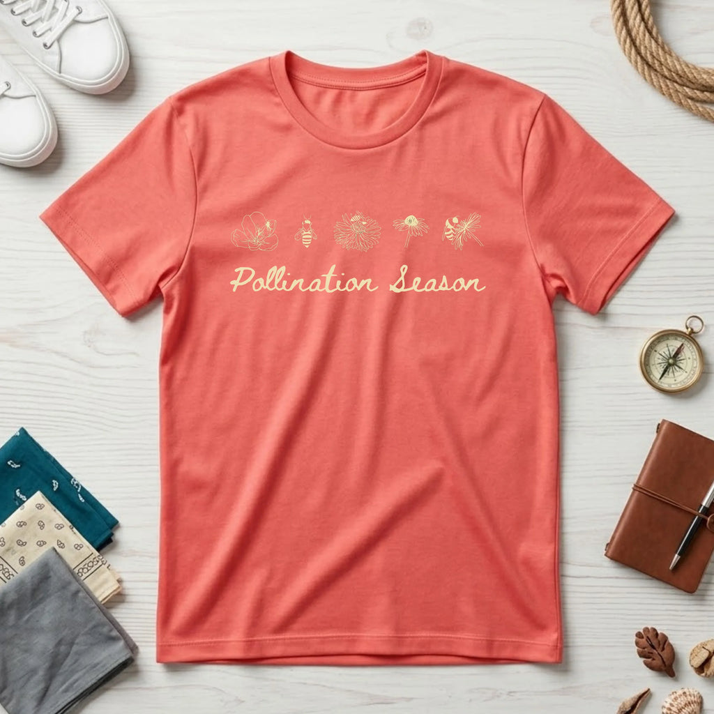 Pollination Season T-Shirt — Floral Bee Garden Tee