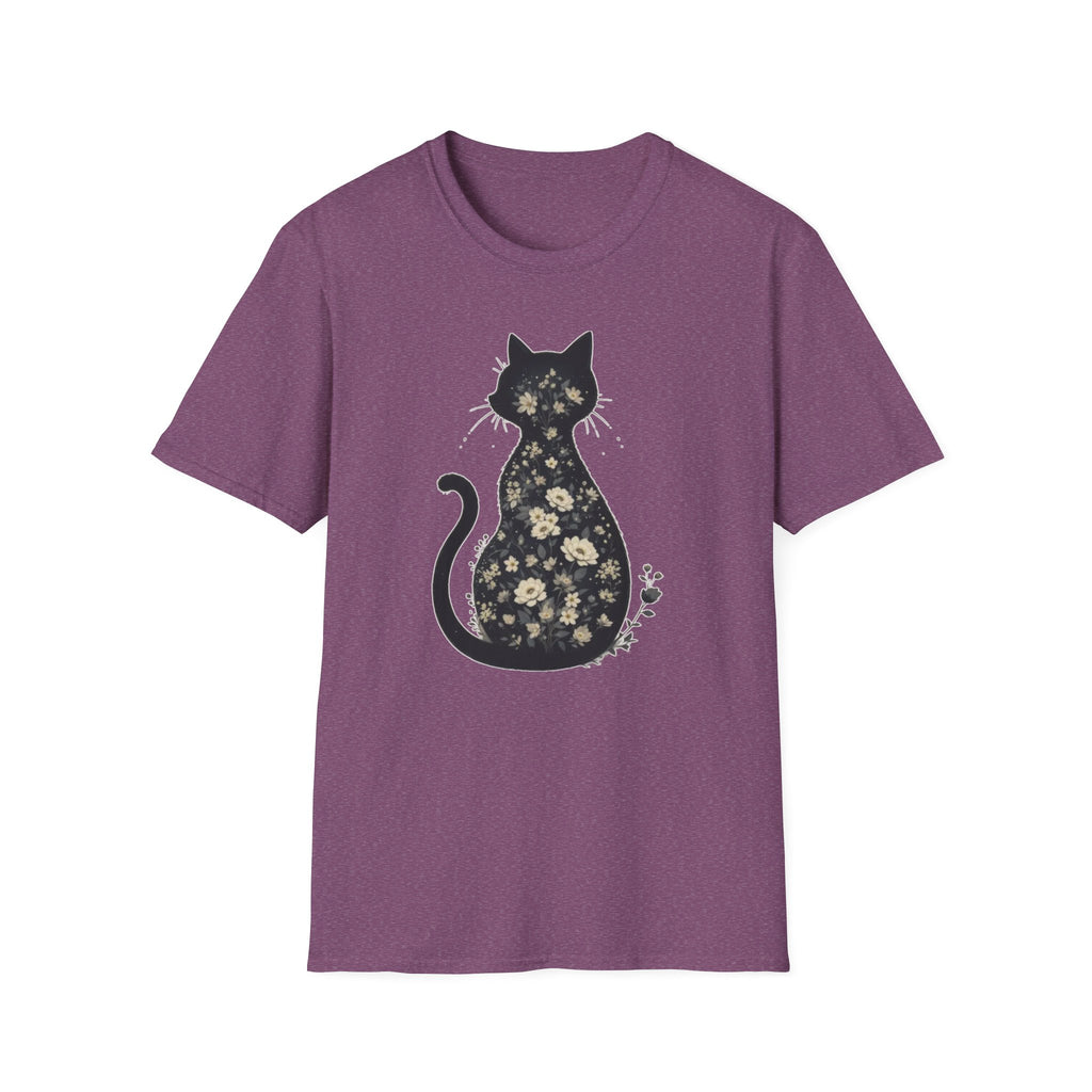 Floral Silhouette Cat T-Shirt