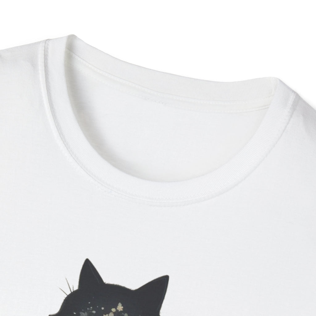 Floral Silhouette Cat T-Shirt