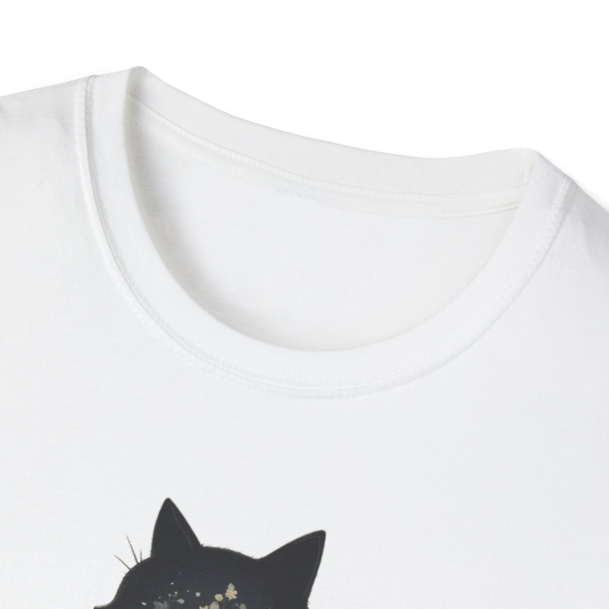 Floral Silhouette Cat T-Shirt