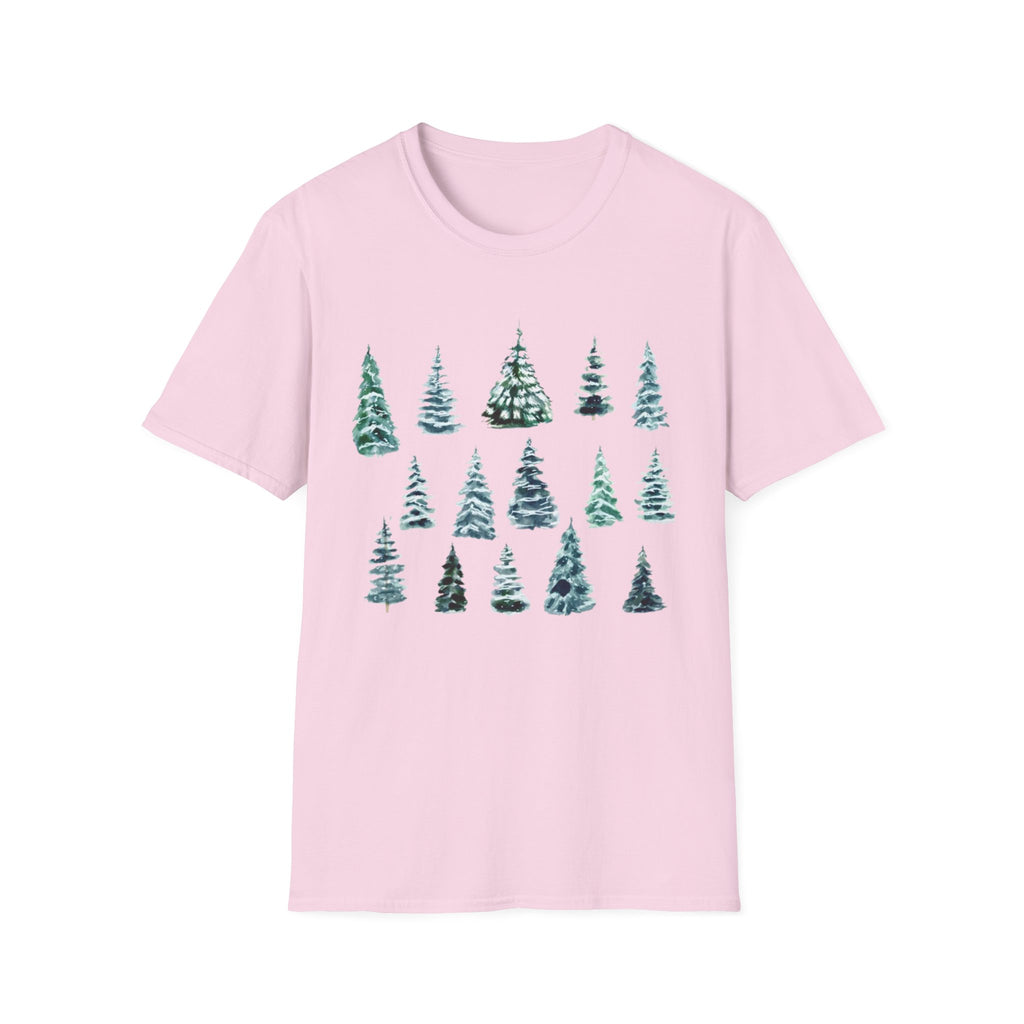 Pine Tree Watercolor T-Shirt — Minimal Holiday Trees Tee