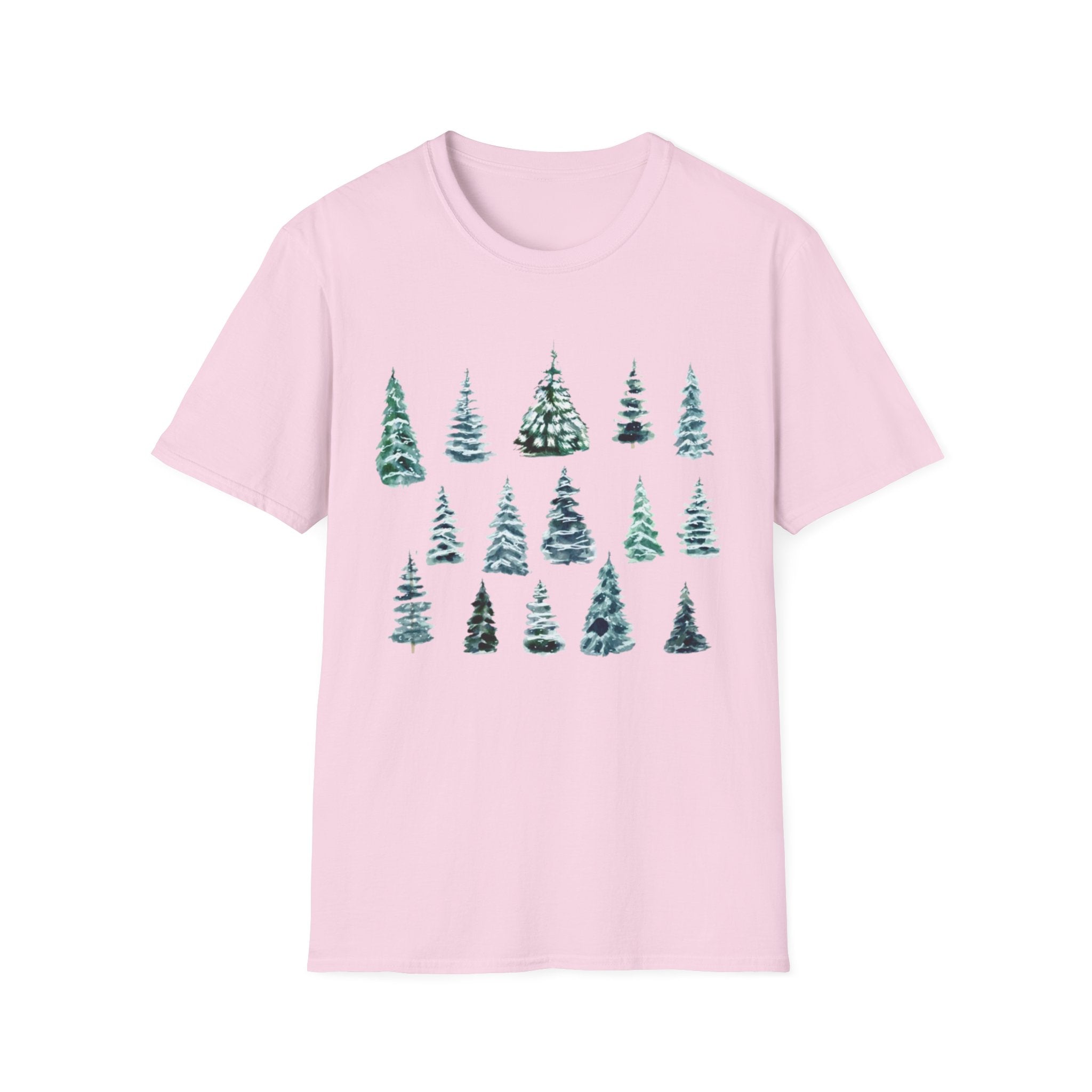 Pine Tree Watercolor T-Shirt — Minimal Holiday Trees Tee