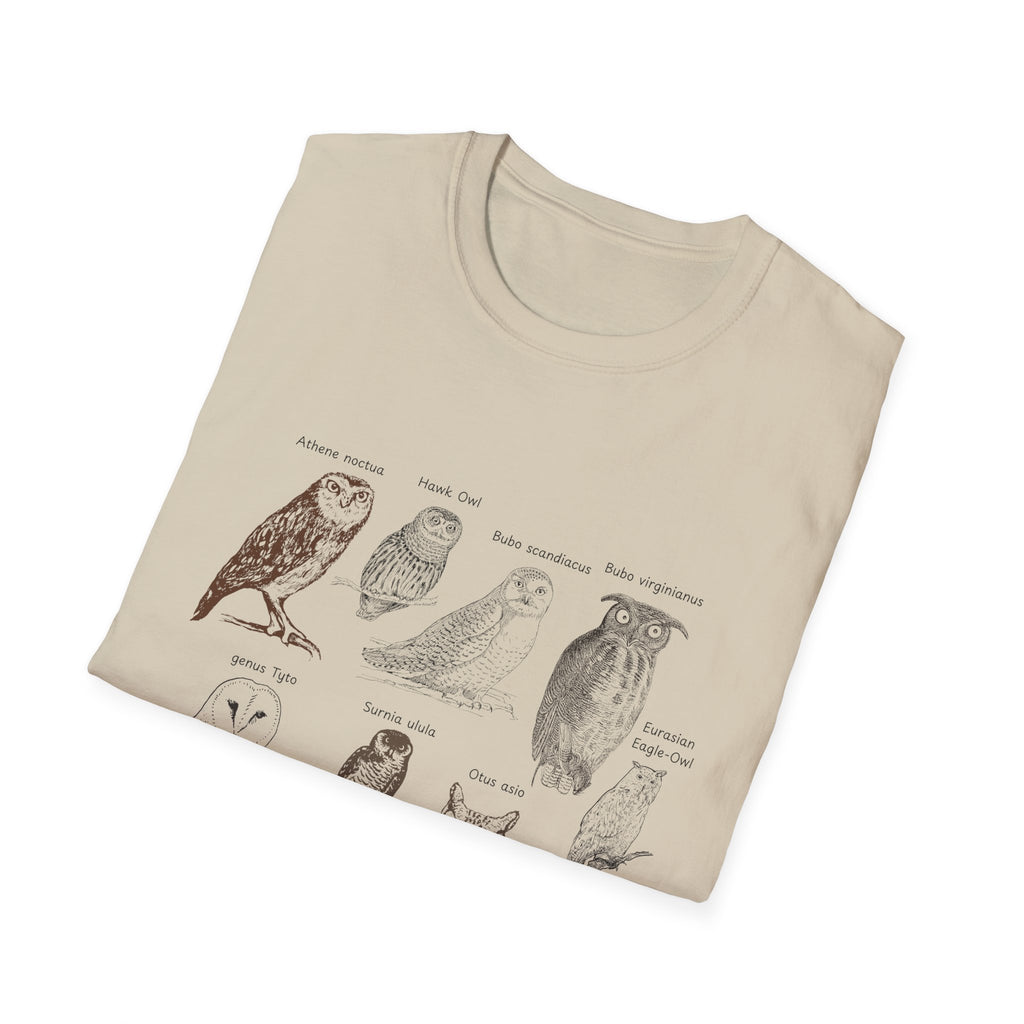 Owl Field Guide T-Shirt — Vintage Bird Illustration Tee