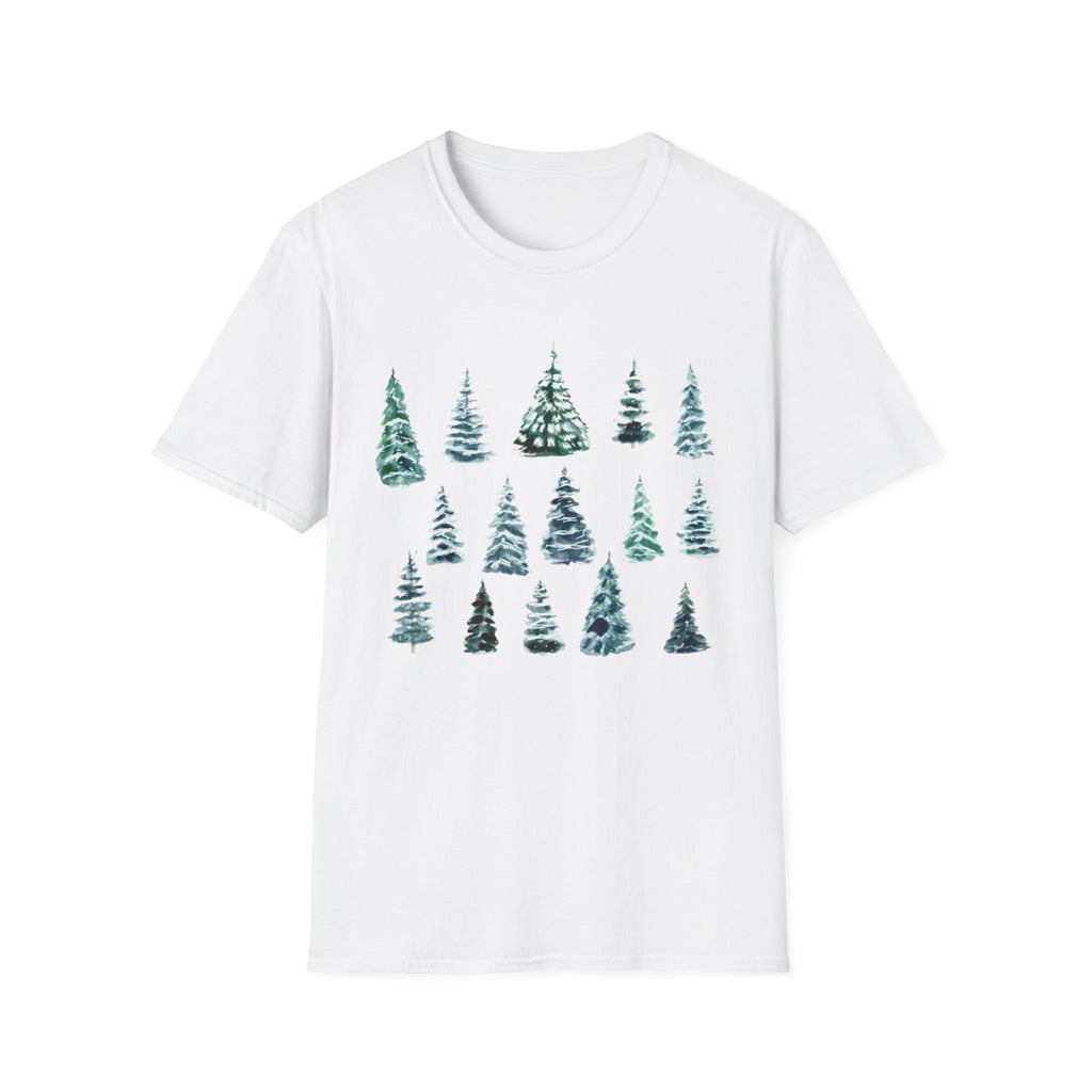 Pine Tree Watercolor T-Shirt — Minimal Holiday Trees Tee