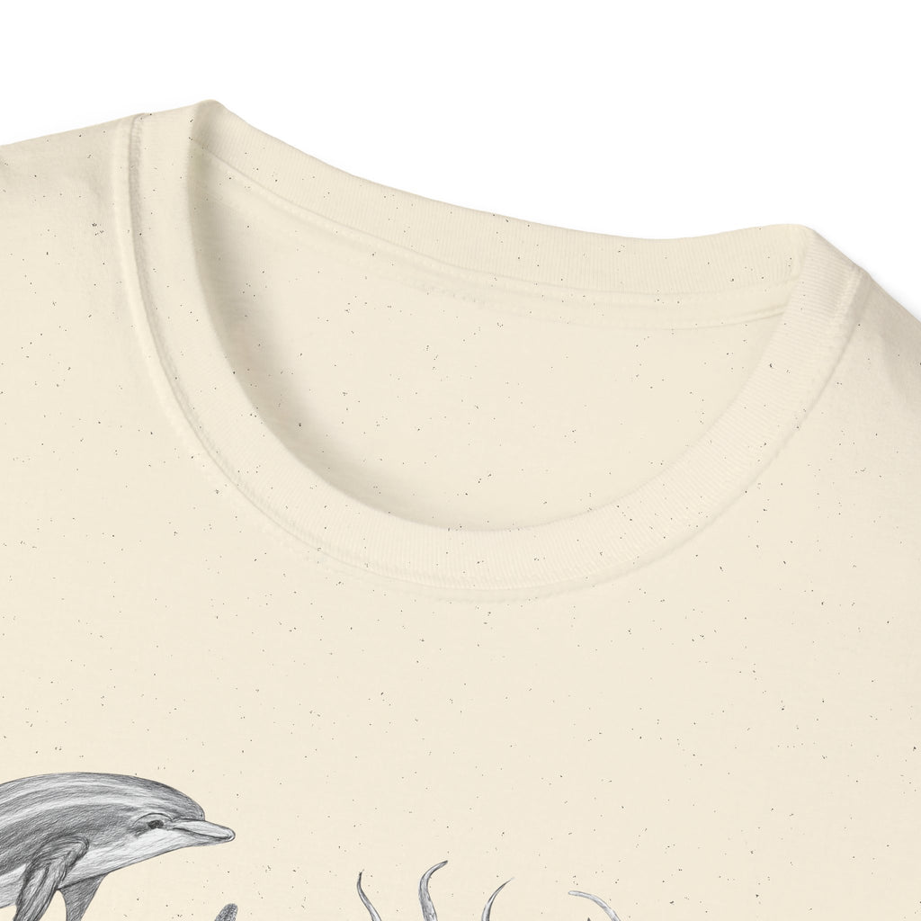 Ocean Wildlife T-Shirt — Monochrome Marine Life Design