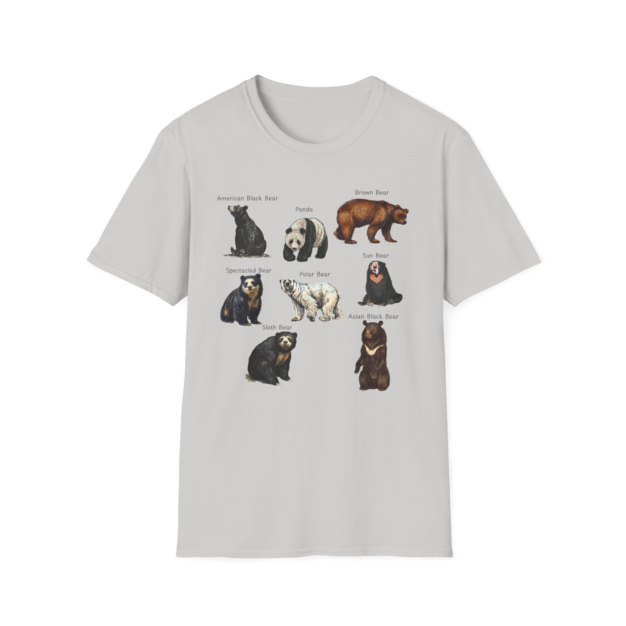 Bear Species Graphic T-Shirt — Vintage Illustrated Bear Types Tee