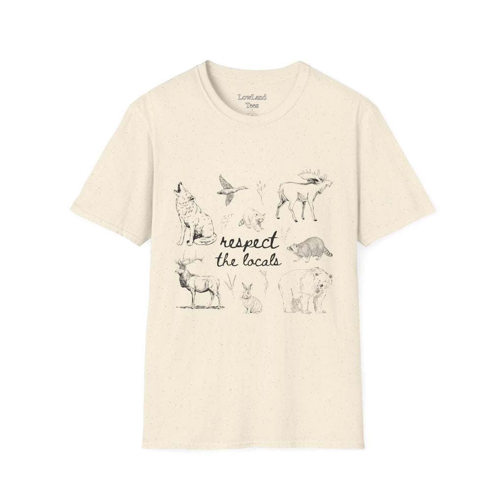 Respect the Locals T-Shirt — Wildlife Sketch Nature Tee