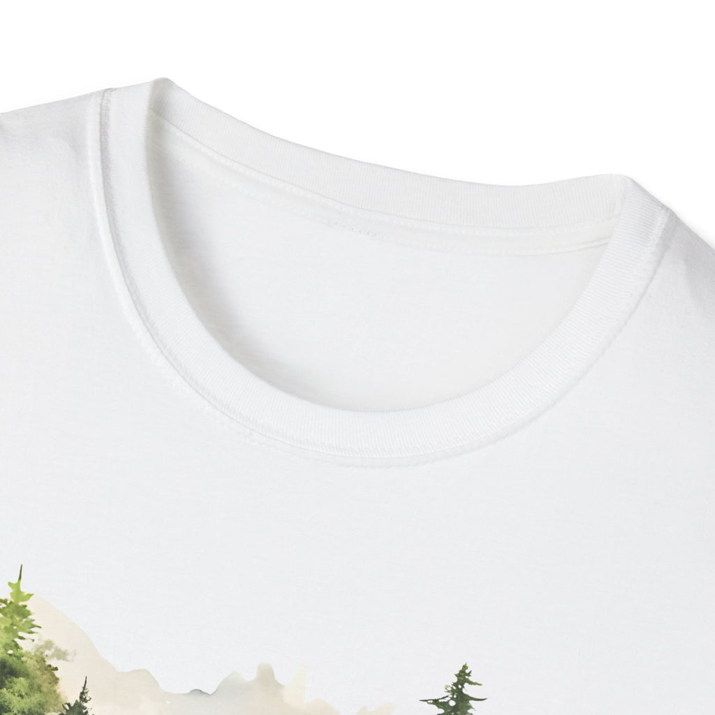 Nature Watercolor Forest T-Shirt — Mountain Pines Scenic Tee