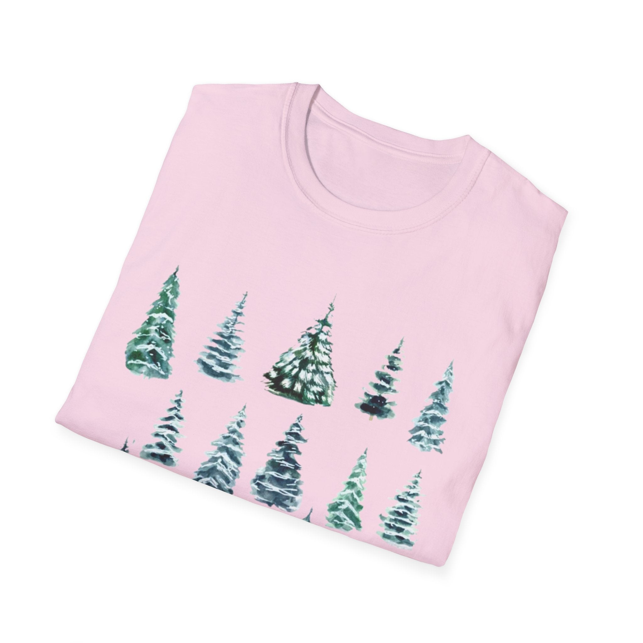 Pine Tree Watercolor T-Shirt — Minimal Holiday Trees Tee