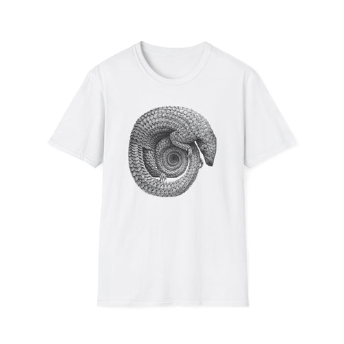 Armadillo Spiral Graphic T-Shirt — Vintage Nature Illustration Tee