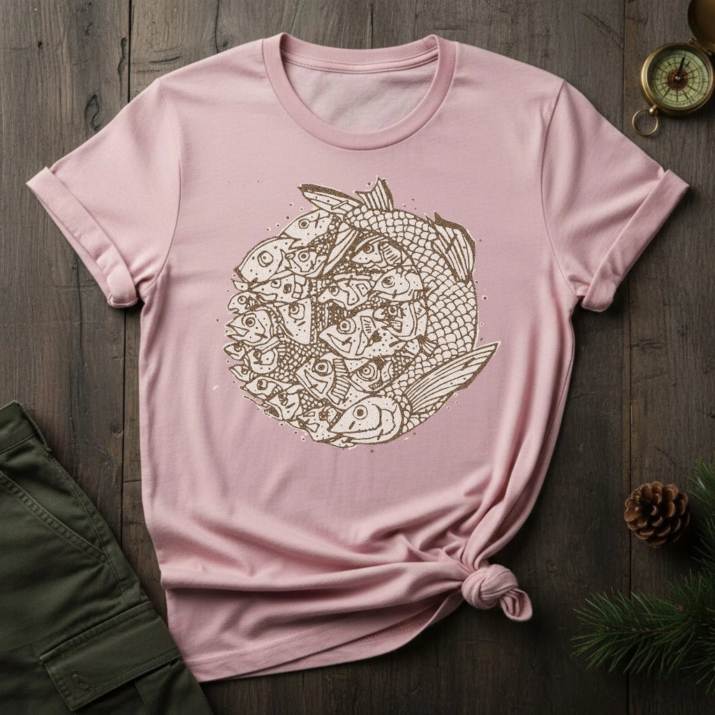 Koi Circle T-Shirt — Intricate Koi Fish Mandala Tee