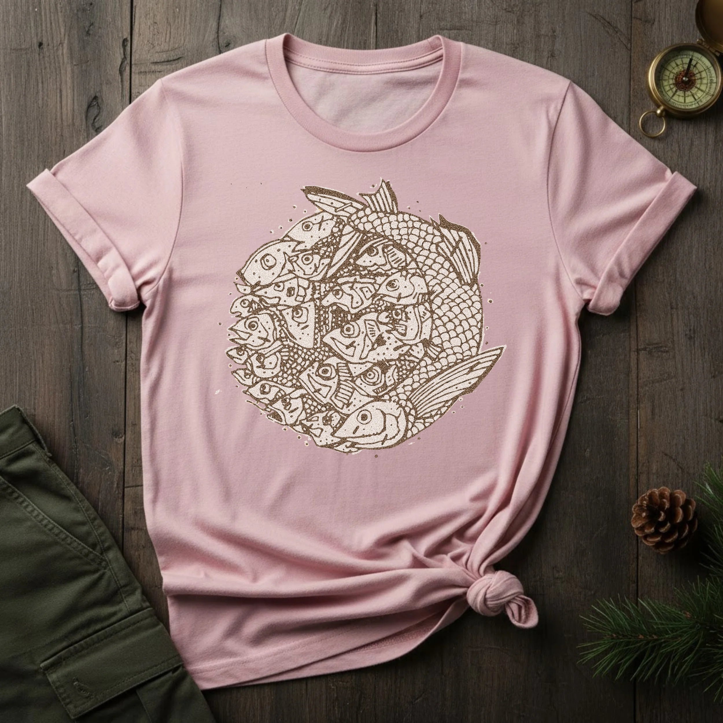 Koi Circle T-Shirt — Intricate Koi Fish Mandala Tee