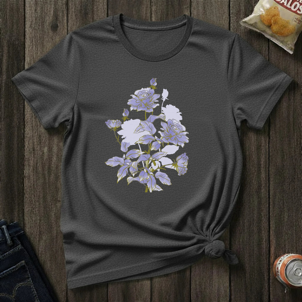 Floral Roses T-Shirt — Lavender Rose Garden Graphic Tee
