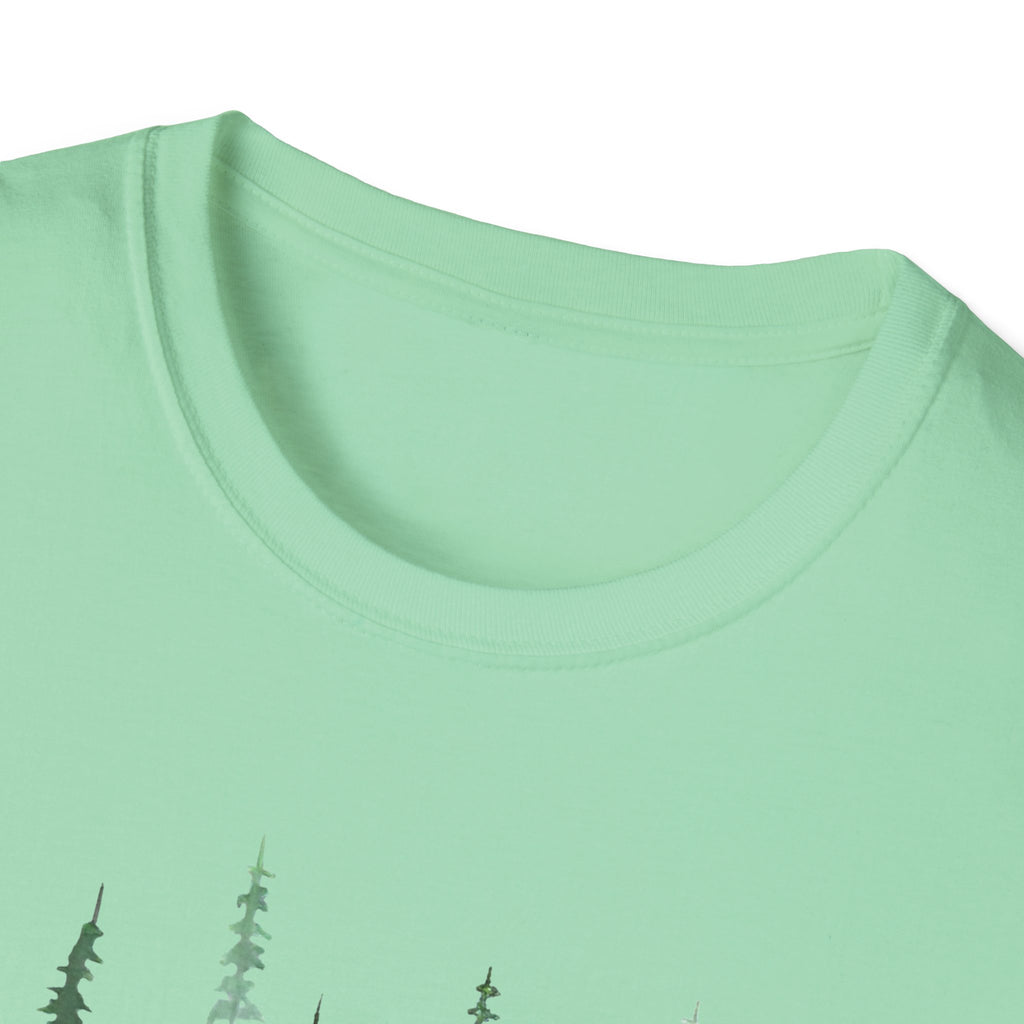 Forest Watercolor T-Shirt — Green Pine Tree Nature Tee