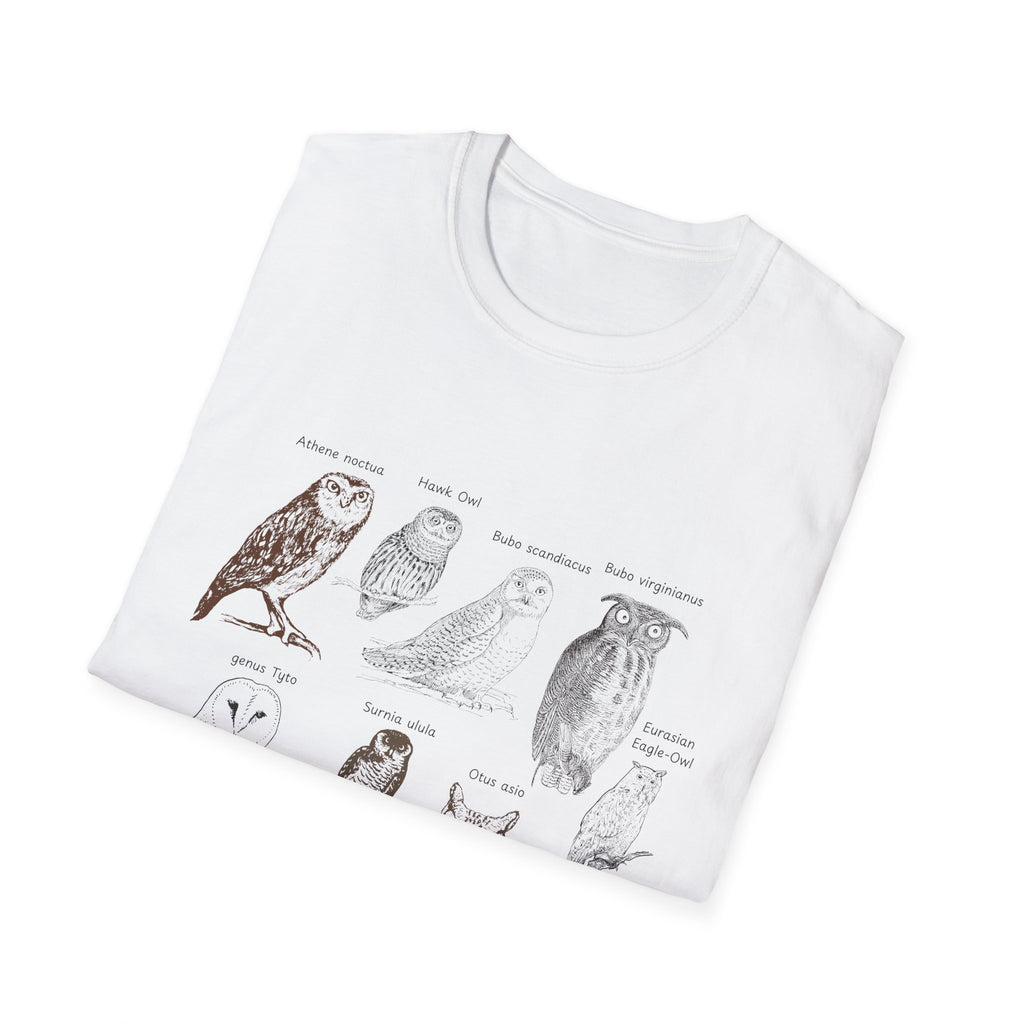 Owl Field Guide T-Shirt — Vintage Bird Illustration Tee
