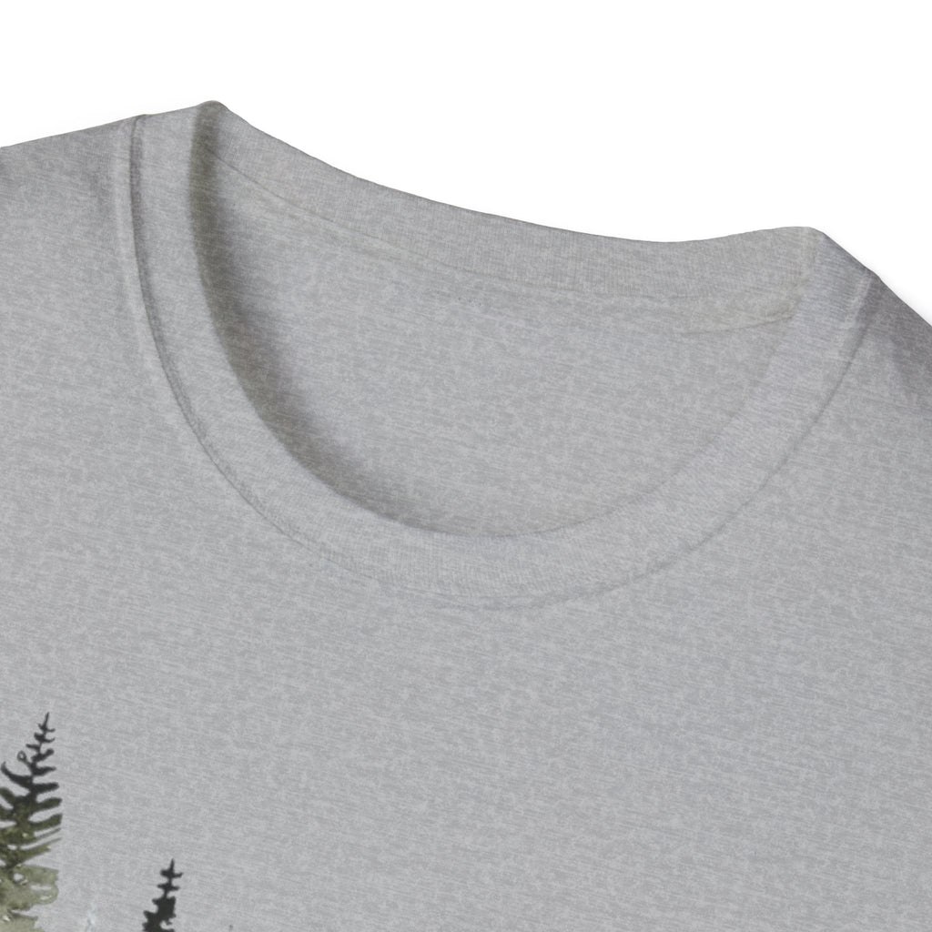 Forest Watercolor T-Shirt — Misty Pine Trees Nature Tee