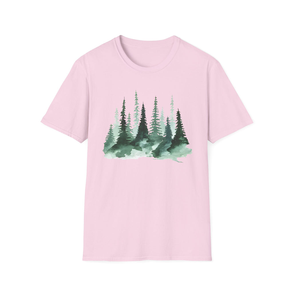 Forest Watercolor T-Shirt — Green Pine Tree Nature Tee