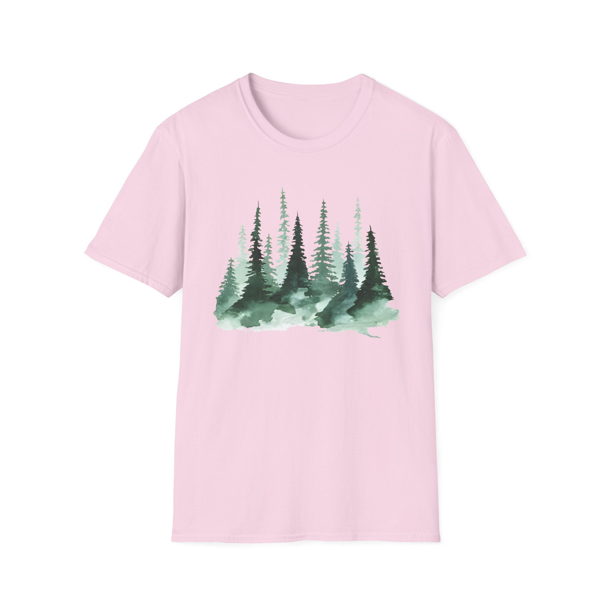 Forest Watercolor T-Shirt — Green Pine Tree Nature Tee