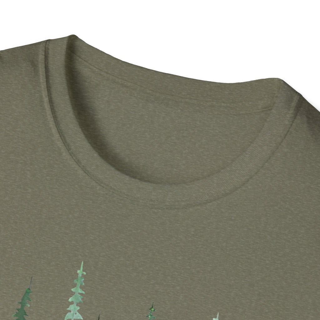 Forest Watercolor T-Shirt — Green Pine Tree Nature Tee