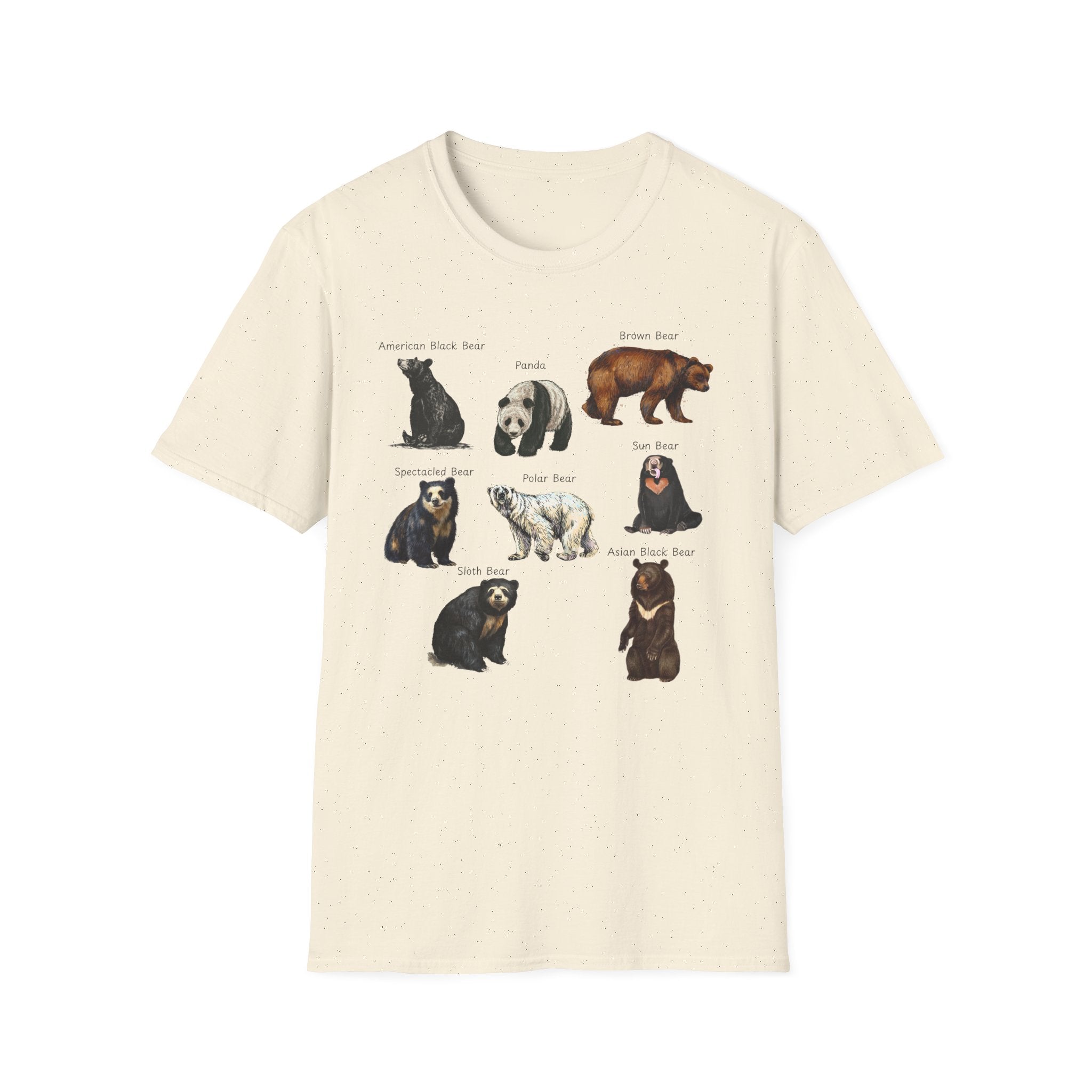 Bear Species Graphic T-Shirt — Vintage Illustrated Bear Types Tee