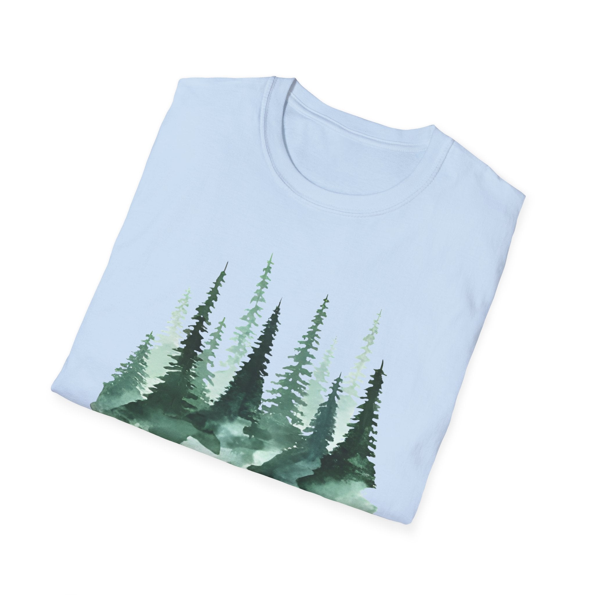 Forest Watercolor T-Shirt — Green Pine Tree Nature Tee