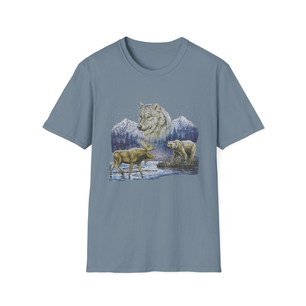 Wolf Trio Mountain T-Shirt — Wildlife Graphic Tee