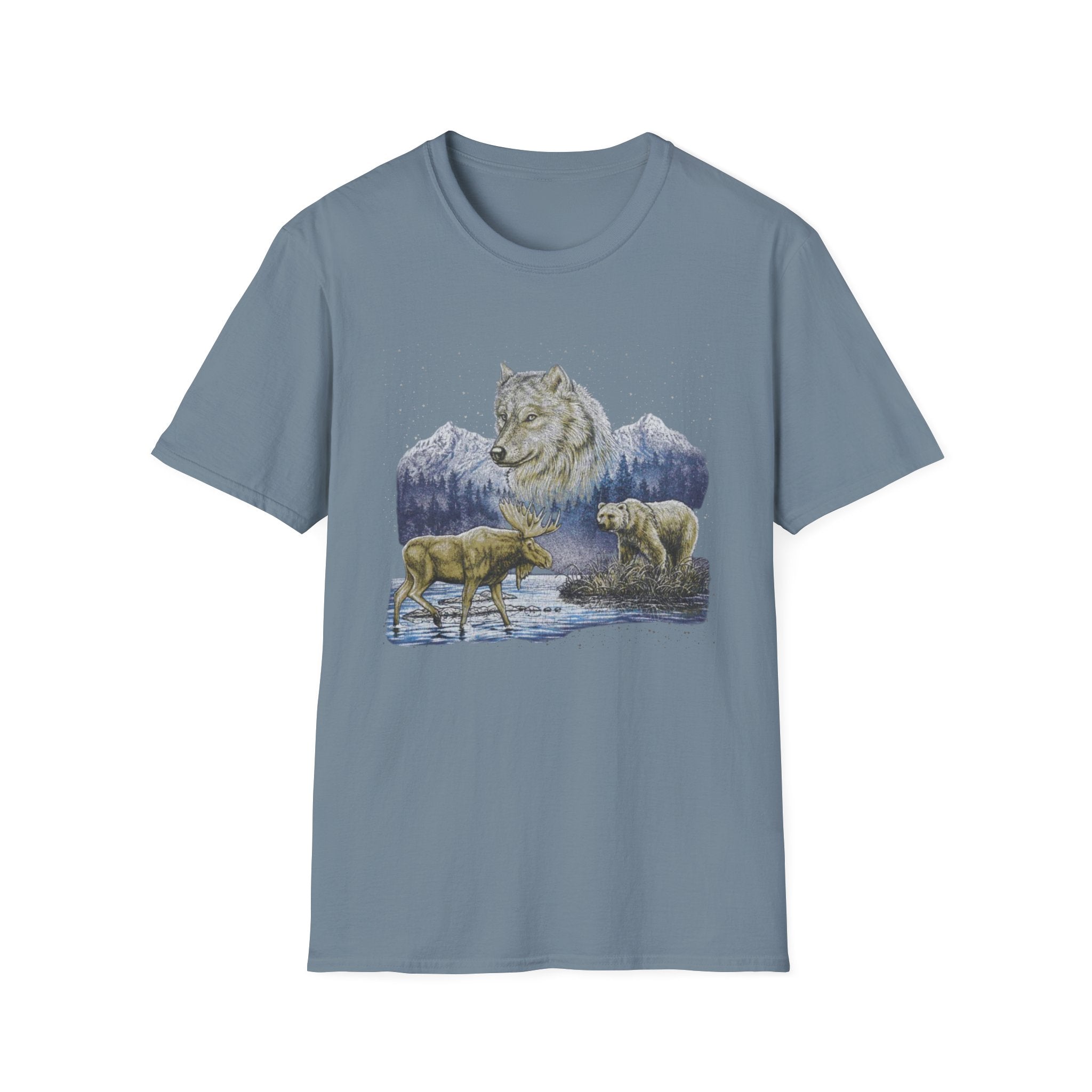 Wolf Trio Mountain T-Shirt — Wildlife Graphic Tee