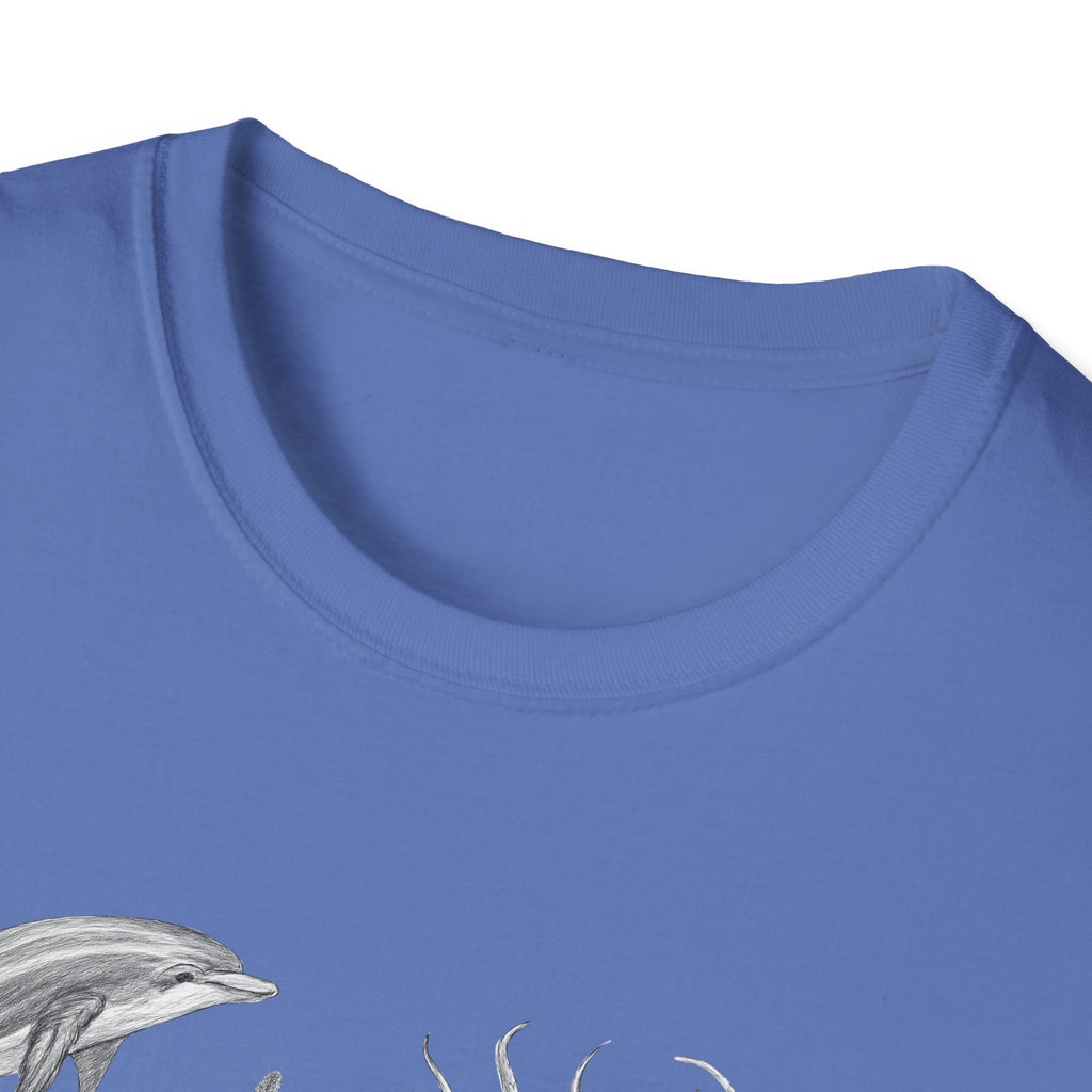 Ocean Wildlife T-Shirt — Monochrome Marine Life Design