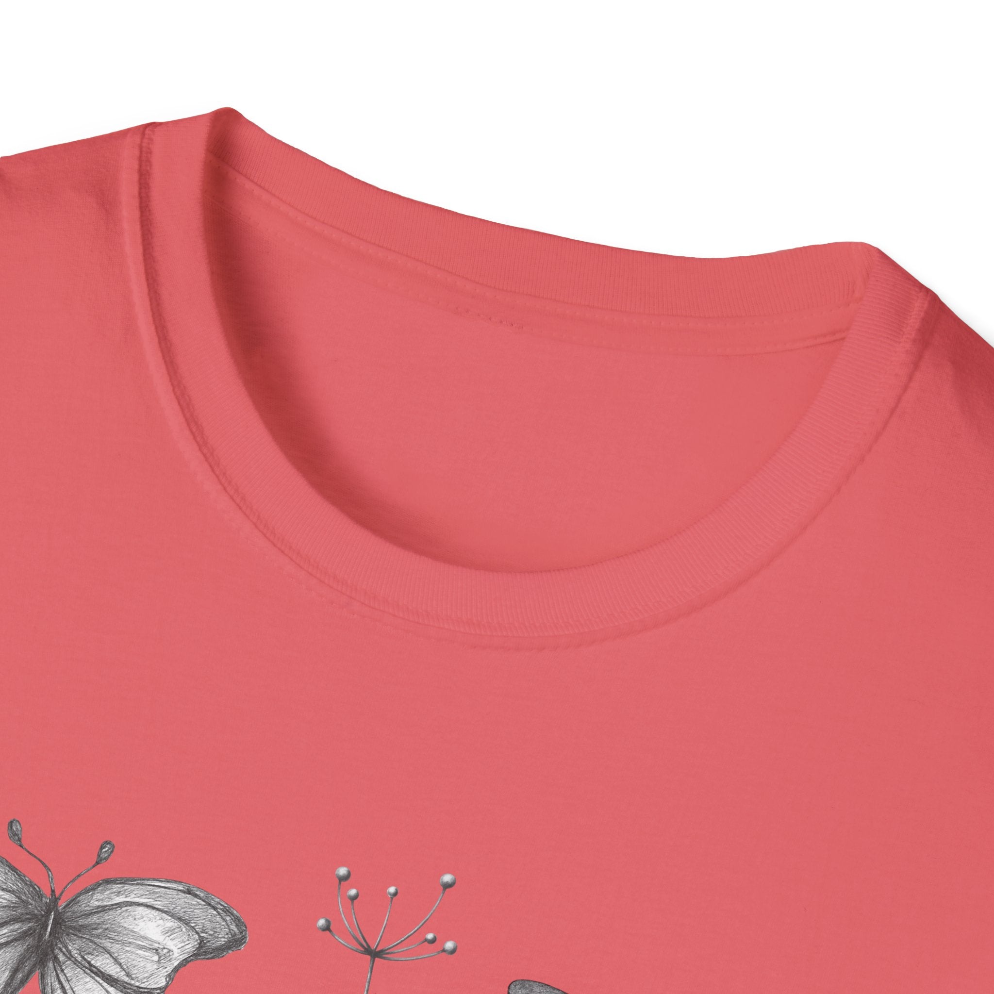 Butterfly Sketch Grid T-Shirt — Vintage Botanical Insect Tee