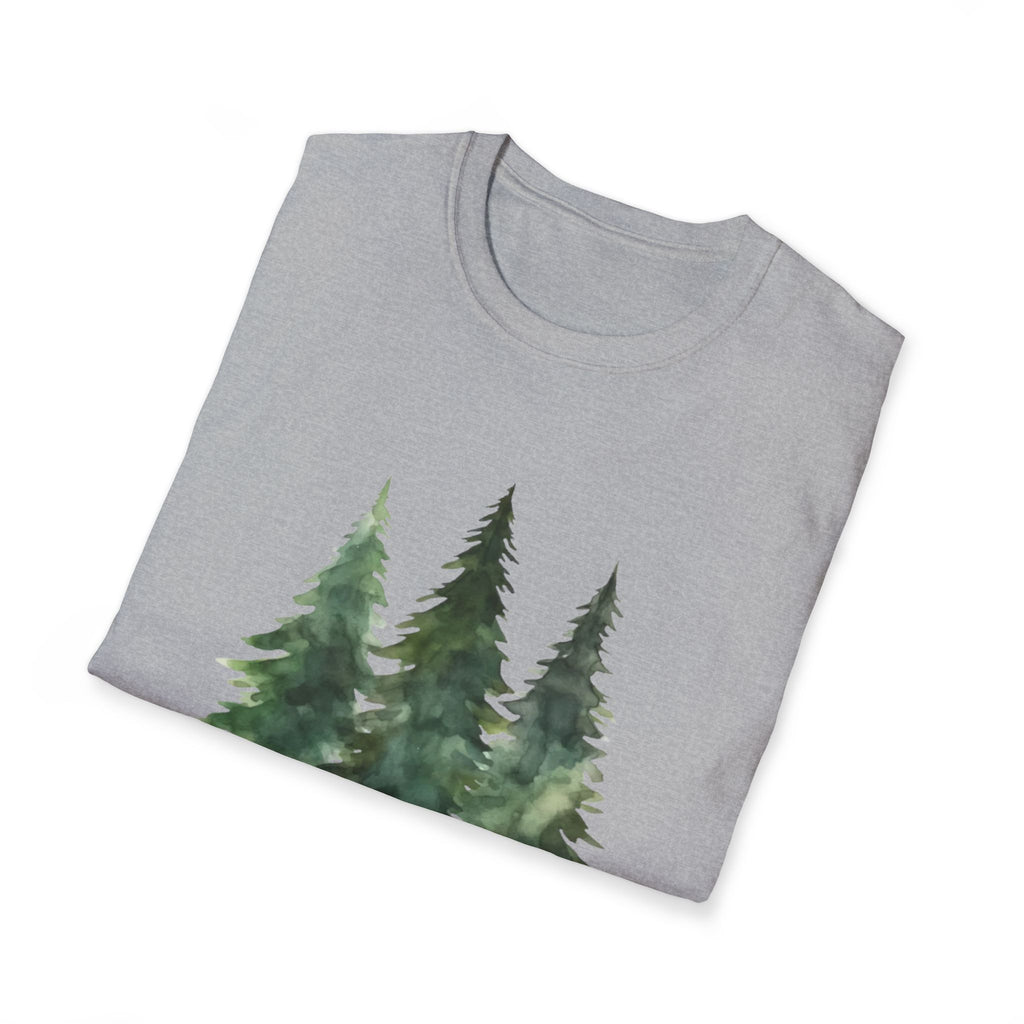 Pine Forest Tee — Watercolor Evergreen Tree T-Shirt