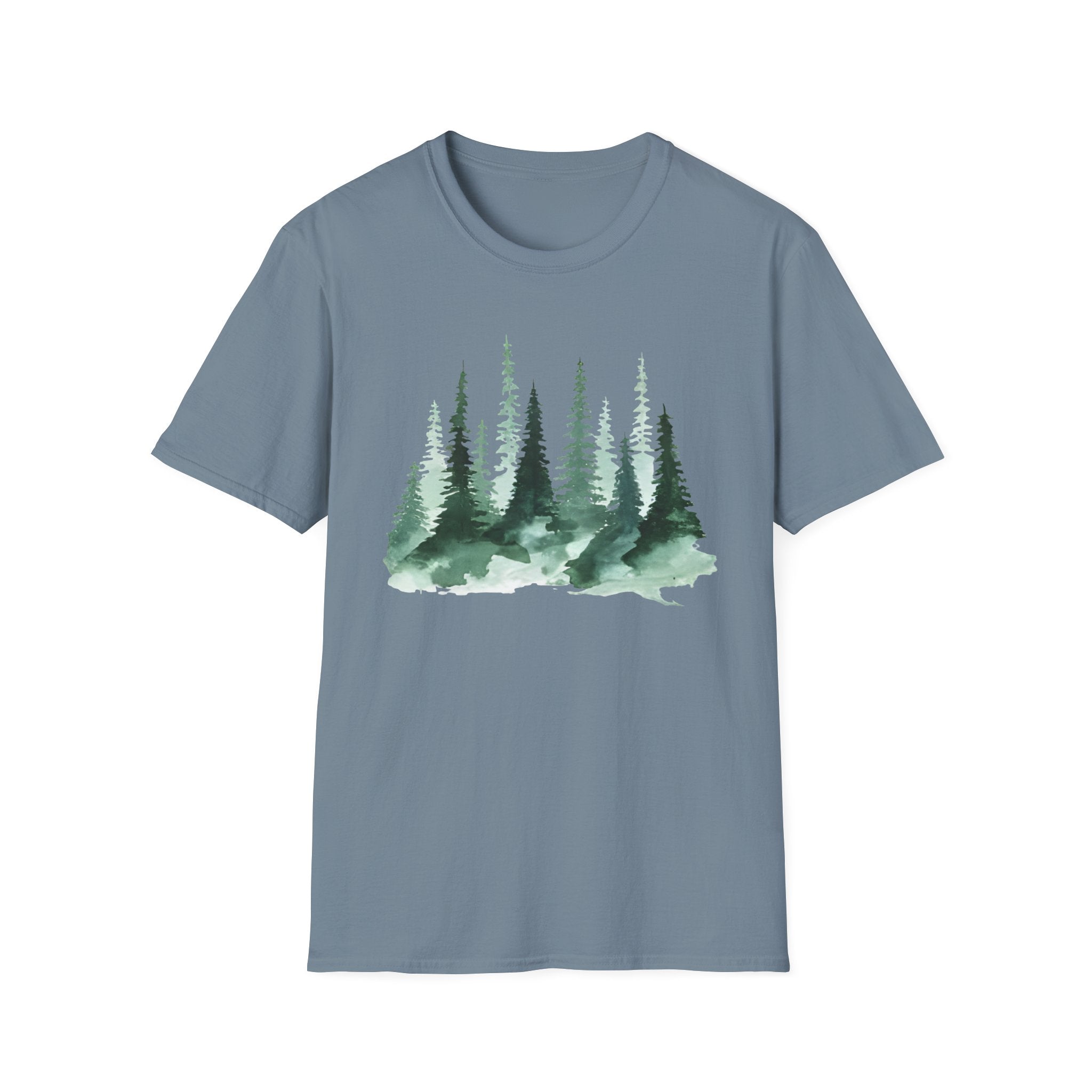 Forest Watercolor T-Shirt — Green Pine Tree Nature Tee