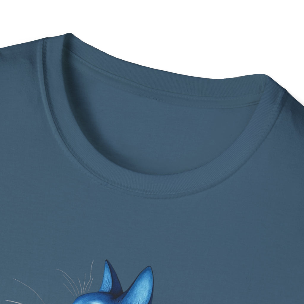 Floral Blue Cat T-Shirt