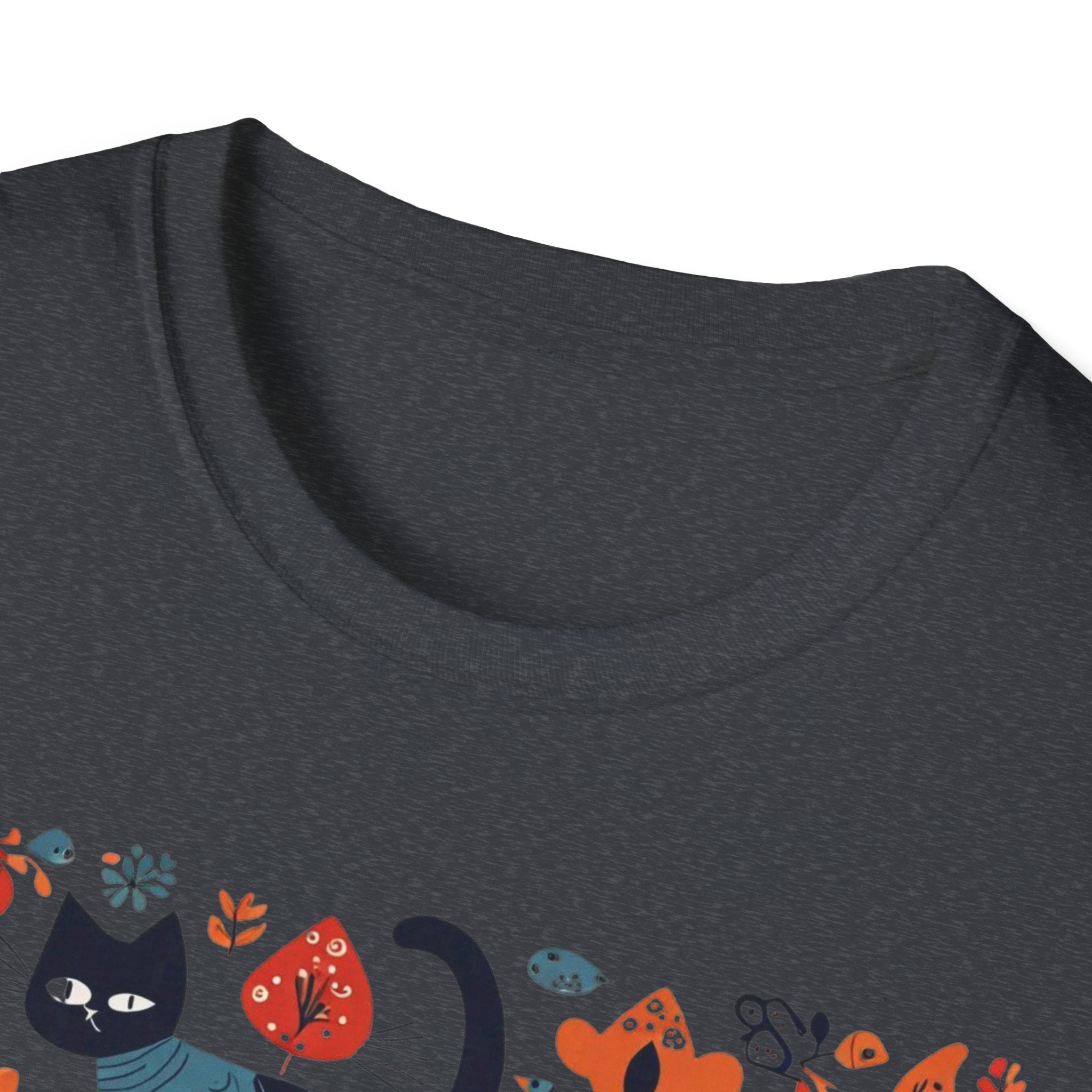 Cats & Flowers T-Shirt — Whimsical Folk Art Cat Graphic Tee