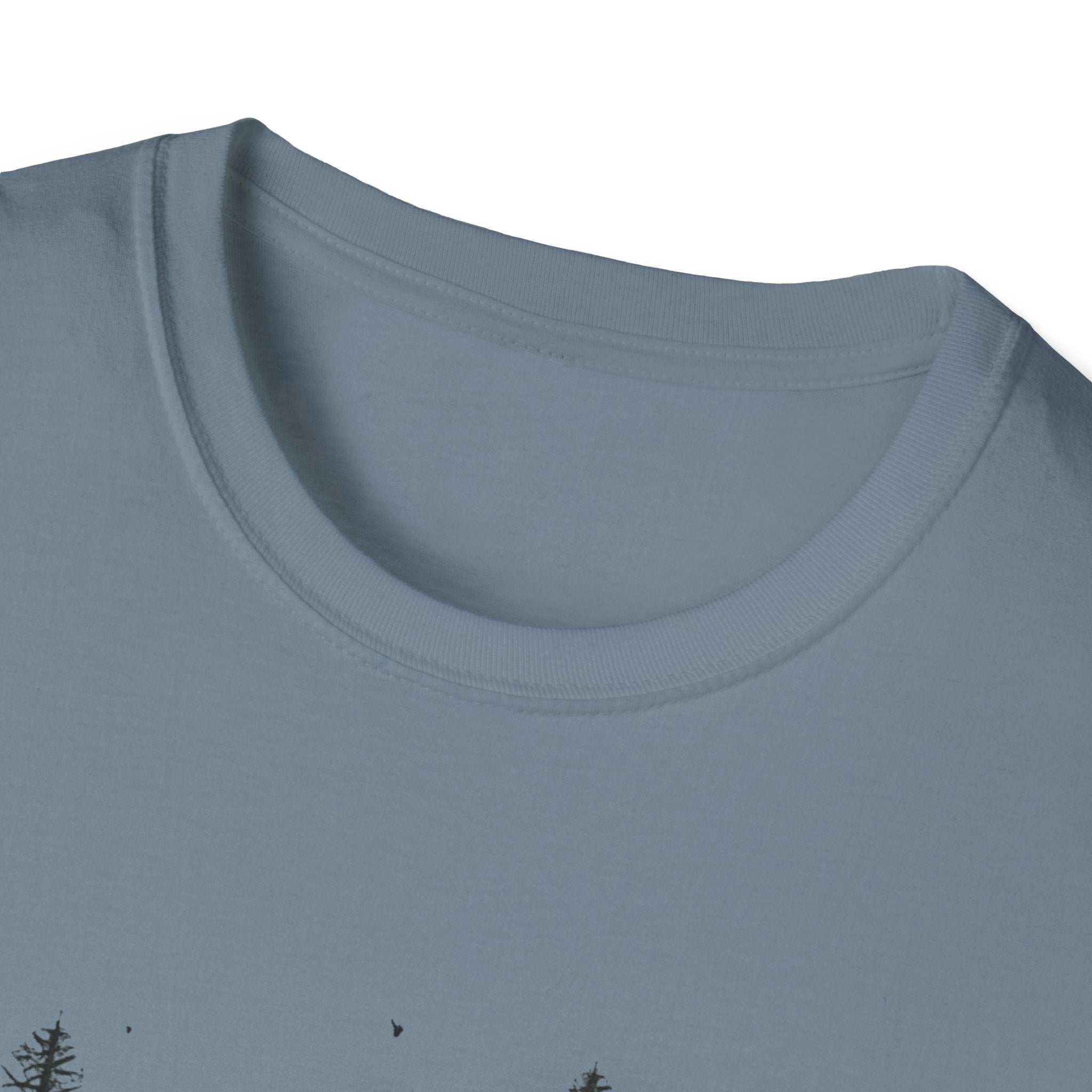 Pine Grove Minimalist Tee — Hand-Drawn Forest Trees T-Shirt