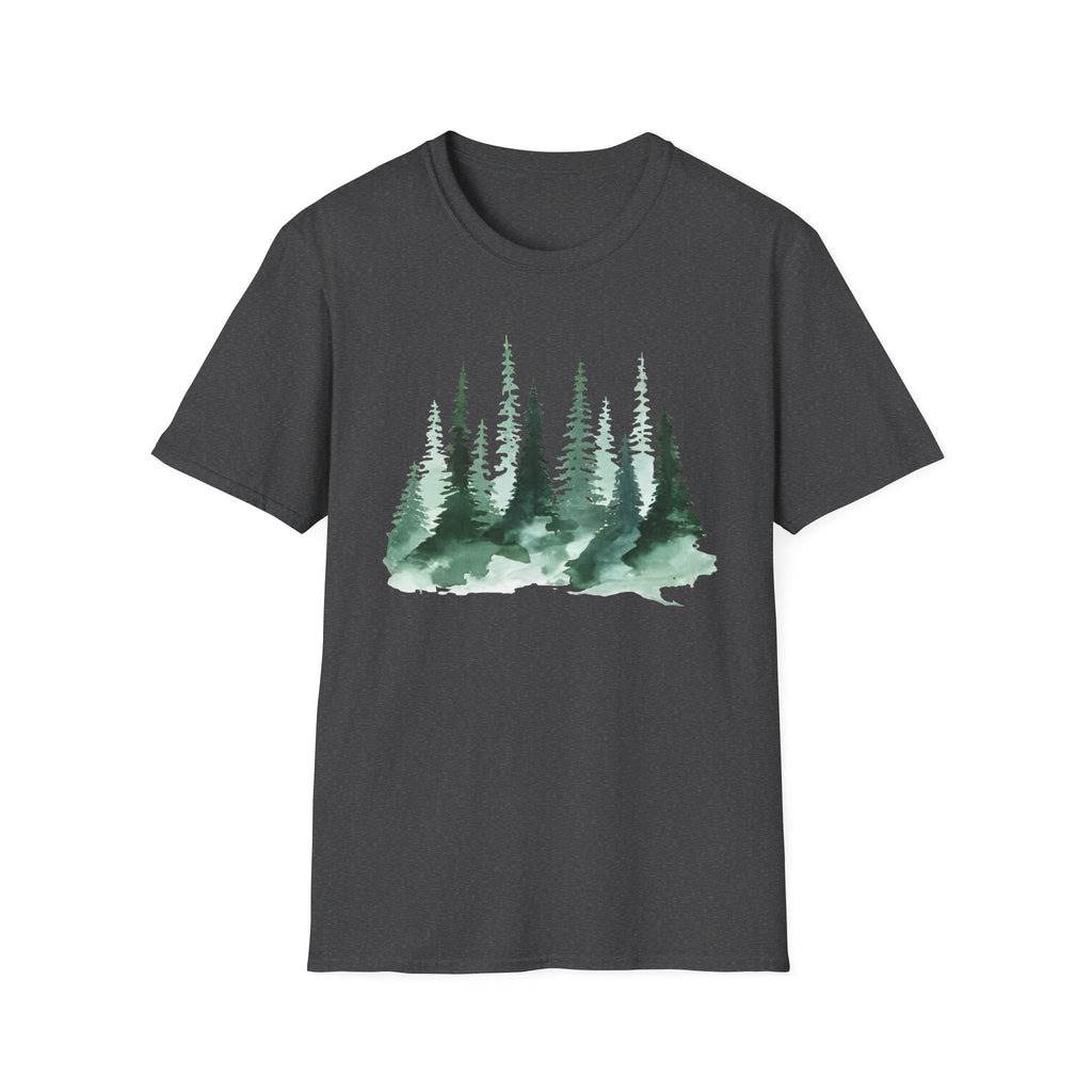 Forest Watercolor T-Shirt — Green Pine Tree Nature Tee