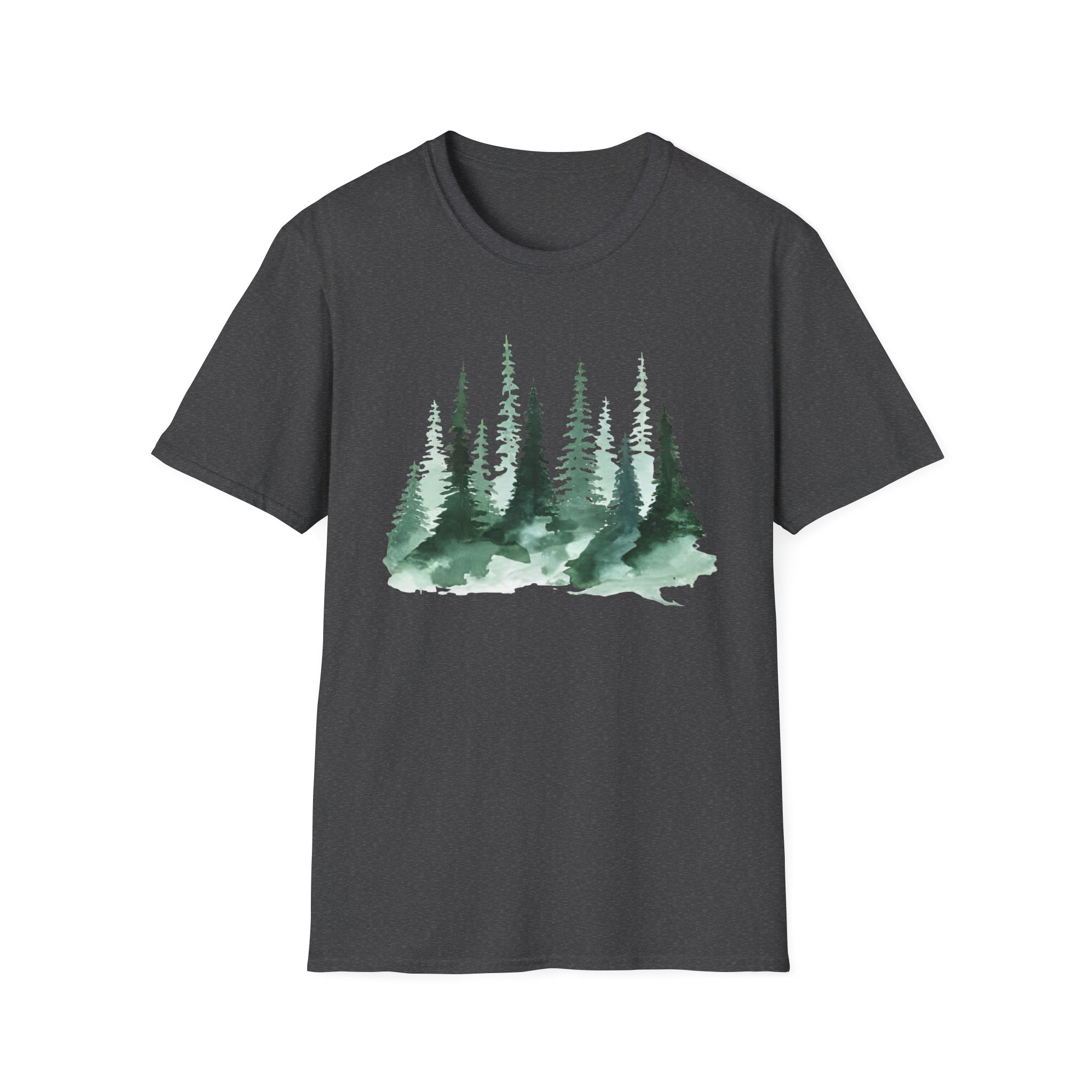 Forest Watercolor T-Shirt — Green Pine Tree Nature Tee