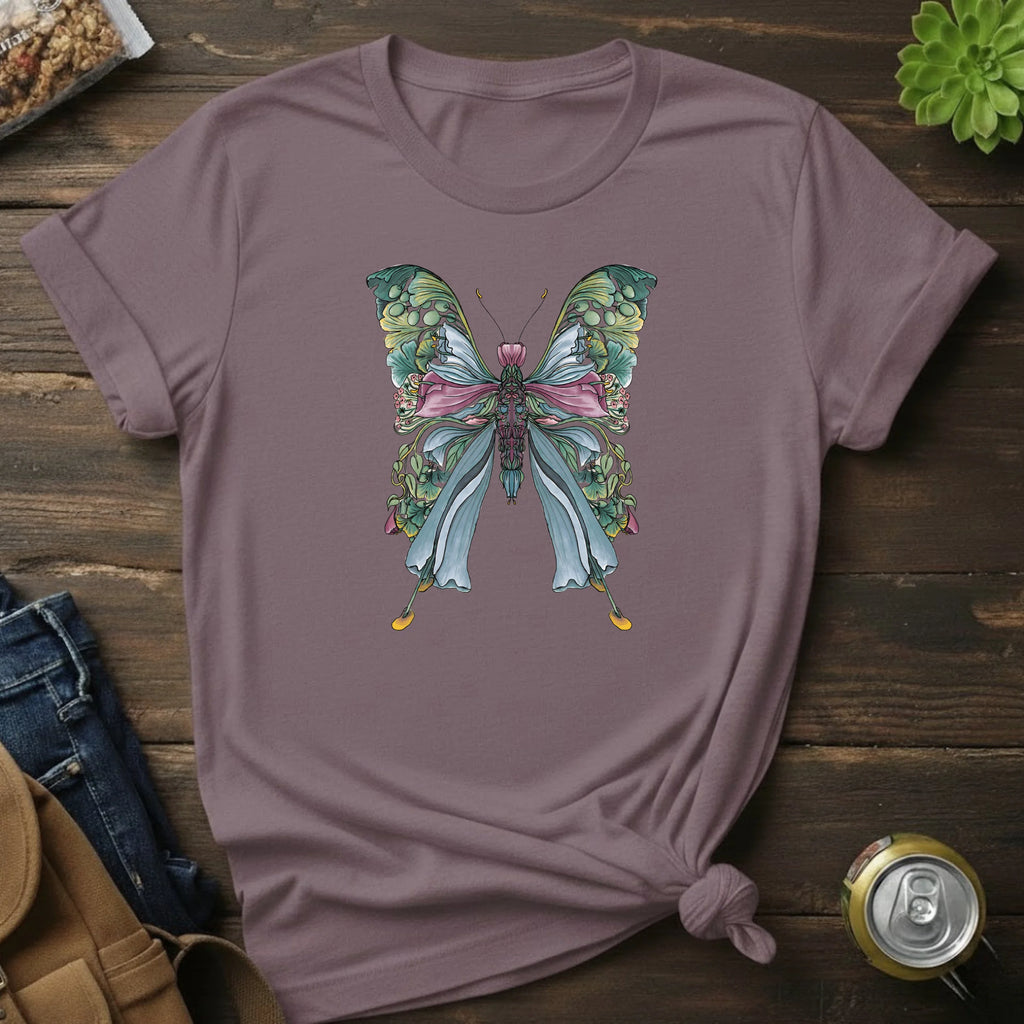 Botanical Butterfly T-Shirt — Watercolor Floral Wings Tee